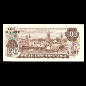 Canada, Banque du Canada, 100 dollars : 1975