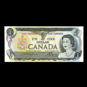 Canada, Banque du Canada, 1 dollar : 1973