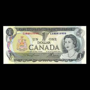 Canada, Banque du Canada, 1 dollar : 1973