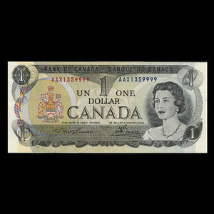 Canada, Banque du Canada, 1 dollar : 1973