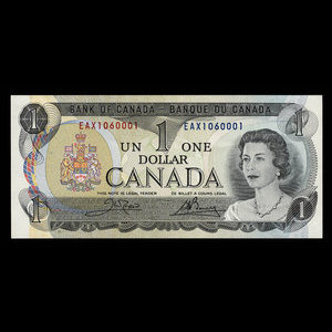 Canada, Banque du Canada, 1 dollar : 1973