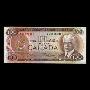 Canada, Banque du Canada, 100 dollars : 1975