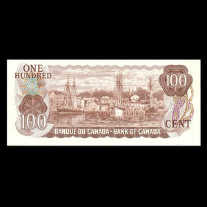 Canada, Banque du Canada, 100 dollars : 1975