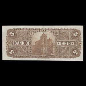 Canada, Canadian Bank of Commerce, 5 dollars : 1 mai 1912