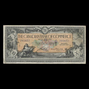 Canada, Canadian Bank of Commerce, 10 dollars : 2 janvier 1917