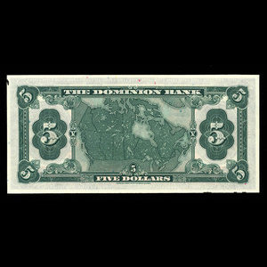 Canada, Dominion Bank, 5 dollars : 1 février 1931