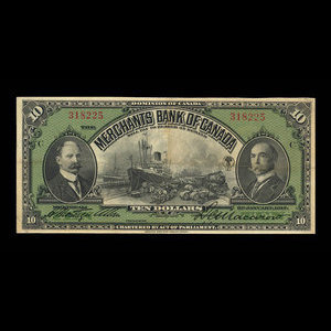 Canada, Merchants Bank of Canada (The), 10 dollars : 3 janvier 1917