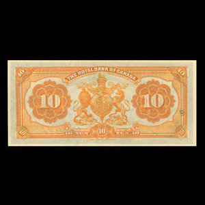 Canada, Banque Royale du Canada, 10 dollars : 2 janvier 1913