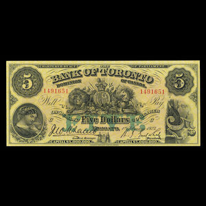 Canada, Bank of Toronto (The), 5 dollars : 1 février 1923