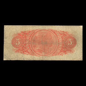 Canada, Bank of Toronto (The), 5 dollars : 1 juillet 1890