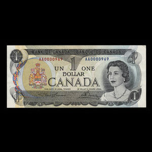 Canada, Banque du Canada, 1 dollar : 1973