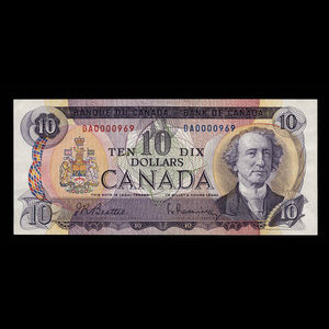 Canada, Banque du Canada, 10 dollars : 1971