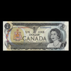 Canada, Banque du Canada, 1 dollar : 1973