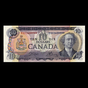 Canada, Banque du Canada, 10 dollars : 1971