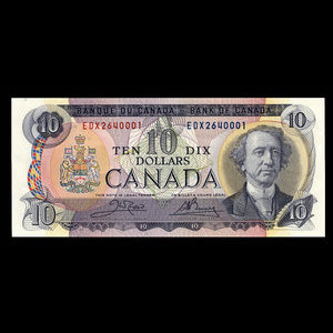 Canada, Banque du Canada, 10 dollars : 1971