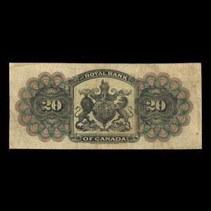 Canada, Banque Royale du Canada, 20 dollars : 2 janvier 1909