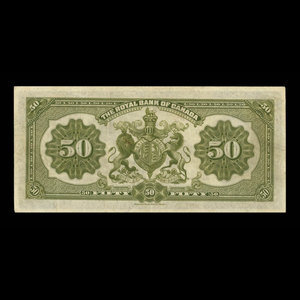 Canada, Banque Royale du Canada, 50 dollars : 2 janvier 1913