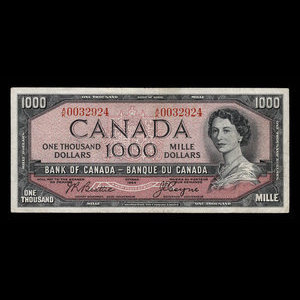 Canada, Banque du Canada, 1,000 dollars : 1954