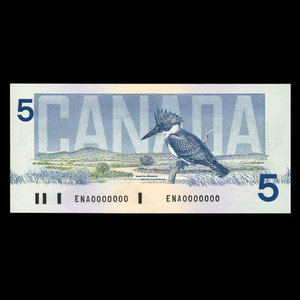 Canada, Banque du Canada, 5 dollars : 1986