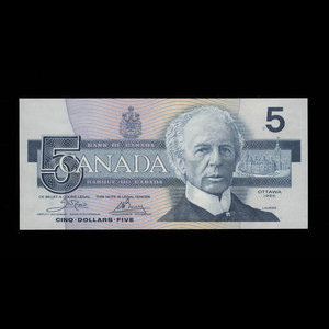 Canada, Banque du Canada, 5 dollars : 1986