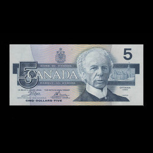 Canada, Banque du Canada, 5 dollars : 1986