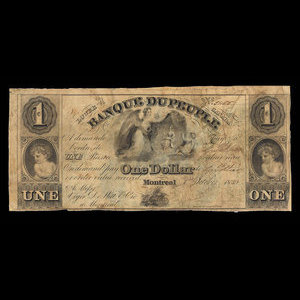 Canada, Banque du Peuple (People's Bank), 1 dollar : 1 octobre 1839