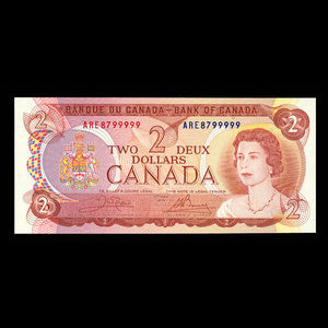 Canada, Banque du Canada, 2 dollars : 1974