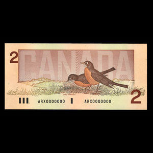 Canada, Banque du Canada, 2 dollars : 1986