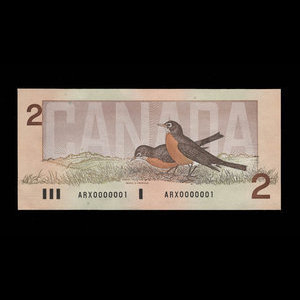 Canada, Banque du Canada, 2 dollars : 1986