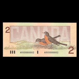 Canada, Banque du Canada, 2 dollars : 1986