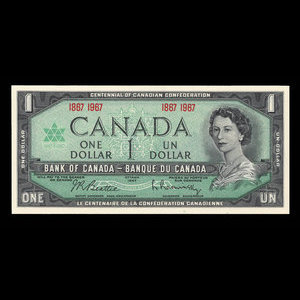 Canada, Banque du Canada, 1 dollar : 1967