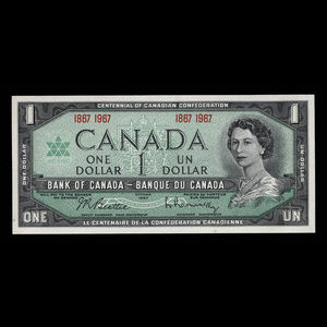 Canada, Banque du Canada, 1 dollar : 1967