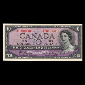 Canada, Banque du Canada, 10 dollars : 1954