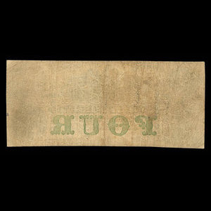 Canada, Bank of Toronto (The), 4 dollars : 2 juillet 1859