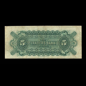 Canada, Traders Bank of Canada, 5 dollars : 2 juillet 1897