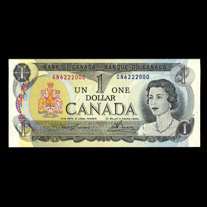 Canada, Banque du Canada, 1 dollar : 1973