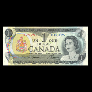 Canada, Banque du Canada, 1 dollar : 1973