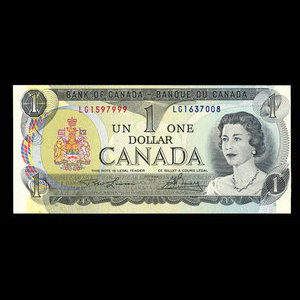 Canada, Banque du Canada, 1 dollar : 1973