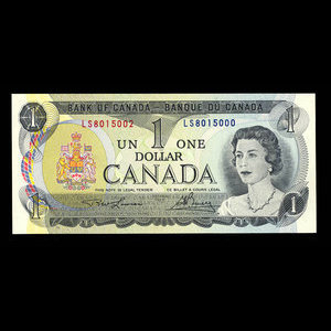 Canada, Banque du Canada, 1 dollar : 1973