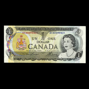 Canada, Banque du Canada, 1 dollar : 1973