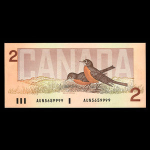 Canada, Banque du Canada, 2 dollars : 1986