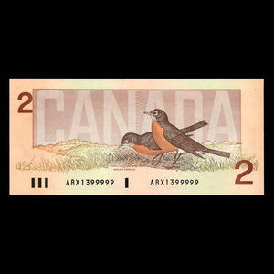 Canada, Banque du Canada, 2 dollars : 1986