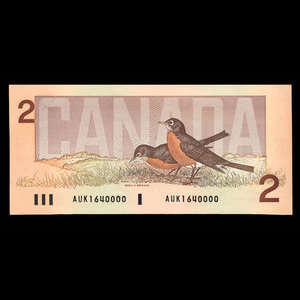 Canada, Banque du Canada, 2 dollars : 1986