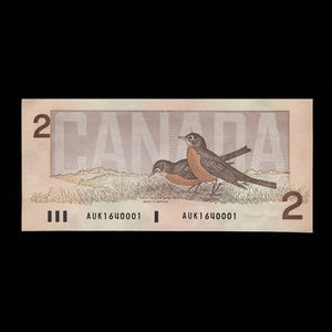 Canada, Banque du Canada, 2 dollars : 1986