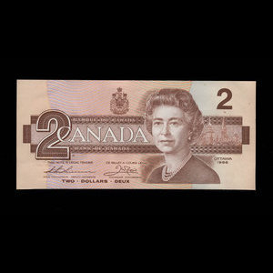 Canada, Banque du Canada, 2 dollars : 1986