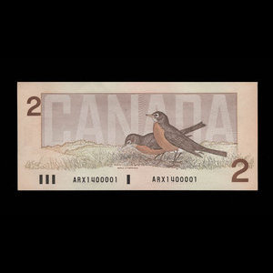 Canada, Banque du Canada, 2 dollars : 1986