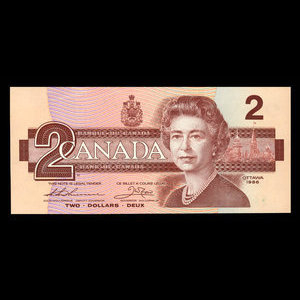 Canada, Banque du Canada, 2 dollars : 1986