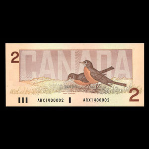 Canada, Banque du Canada, 2 dollars : 1986