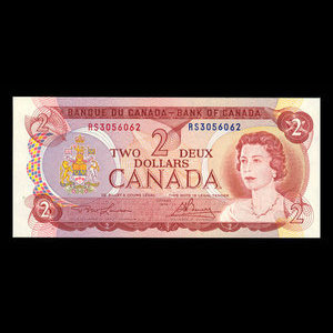 Canada, Banque du Canada, 2 dollars : 1974