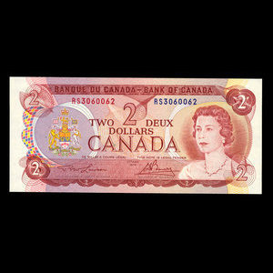 Canada, Banque du Canada, 2 dollars : 1974